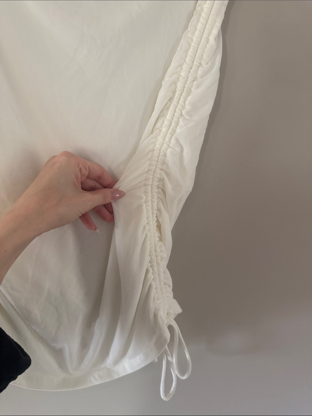 Fashion Nova | White Ruched Side Drawstring Skirt - Picture 4 of 5